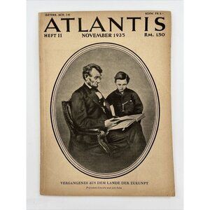 VINTAGE Atlantis Germany Travel Magazine‎ Nov 1935 Lincoln & Tad USA & History